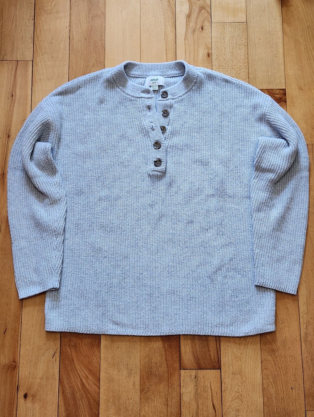 Aerie Ribbed Knit Cotton Henley Sweater - XS